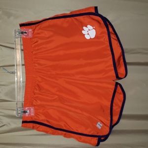 Russell sports Clemson athletic shorts. Orange with purple trim. Sz Medium 8-10
